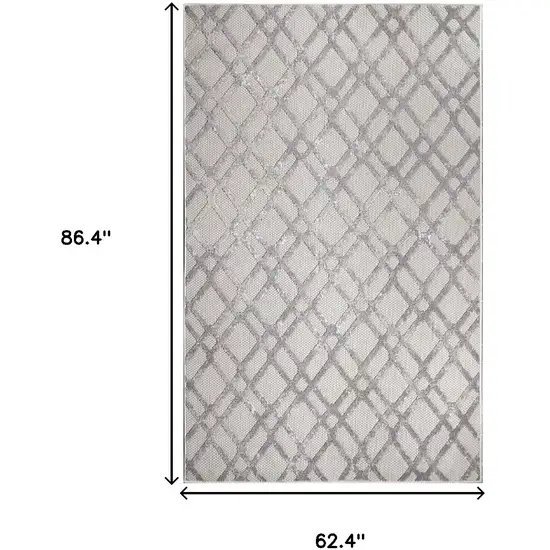 Slate Geometric Stain Resistant Non Skid Indoor Outdoor Area Rug Photo 9