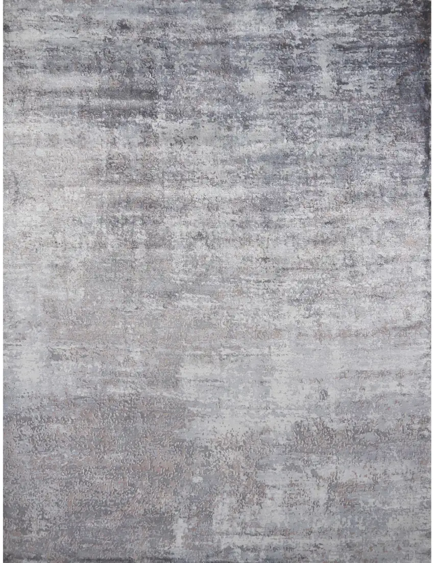 Slate Gray And Dark Gray Abstract Hand Loomed Area Rug Photo 2