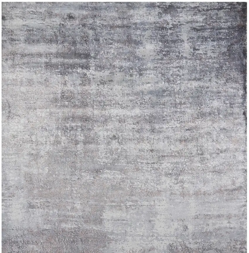 9'X12' Slate Grey Hand Loomed Abstract Brushstroke Indoor Area Rug Photo 4