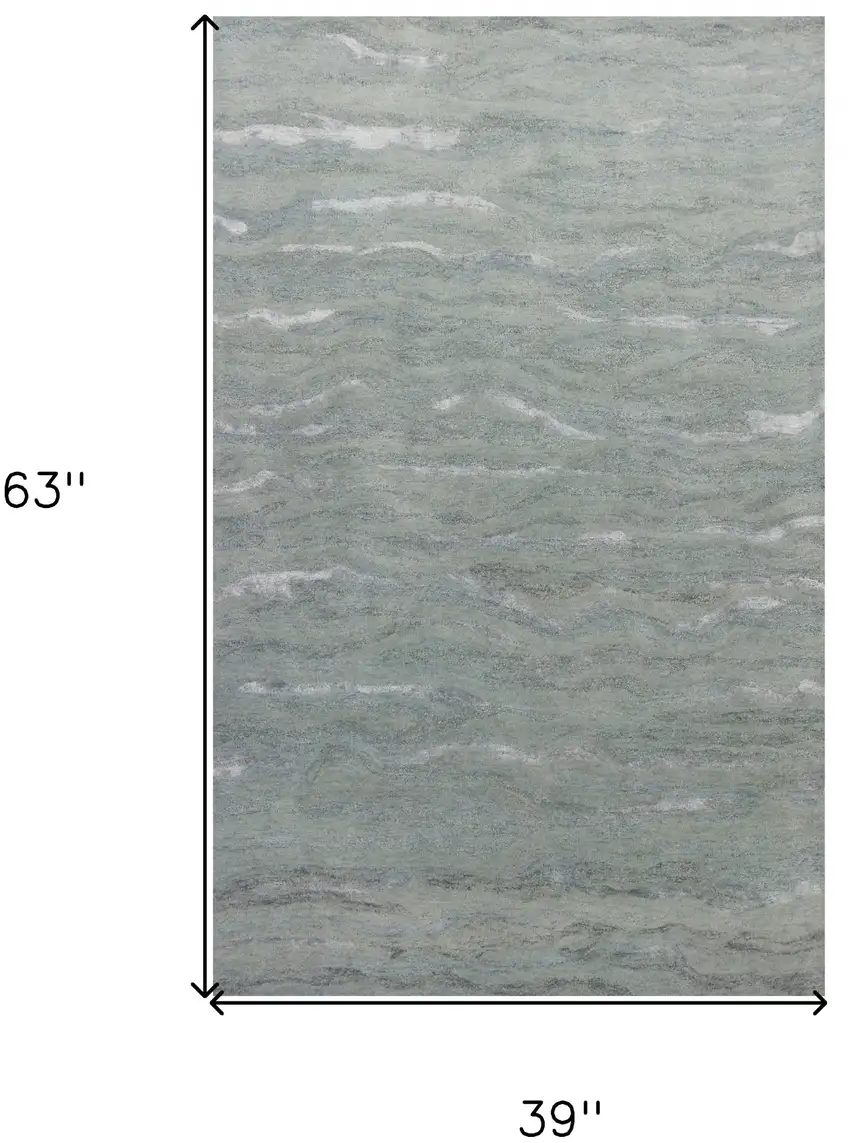 3'X5' Slate Grey Hand Tufted Abstract Indoor Area Rug Photo 5