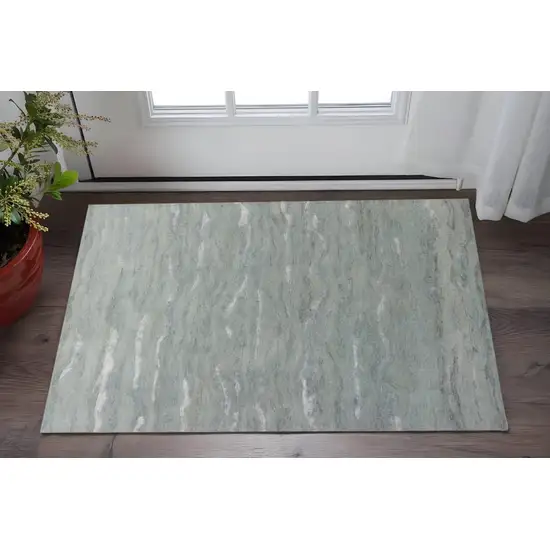 Slate Gray And Ivory Abstract Hand Tufted Area Rug Photo 1