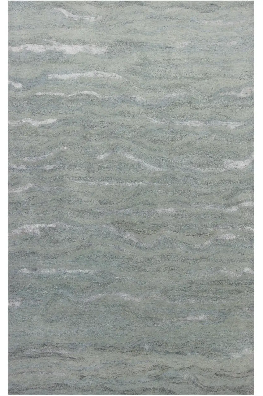 Slate Gray And Ivory Abstract Hand Tufted Area Rug Photo 2