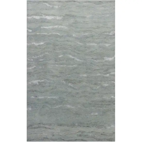 Slate Gray And Ivory Abstract Hand Tufted Area Rug Photo 3