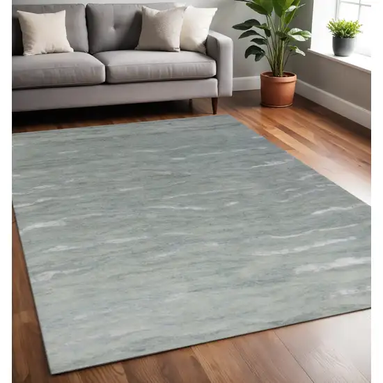 Slate Gray And Ivory Abstract Hand Tufted Area Rug Photo 1