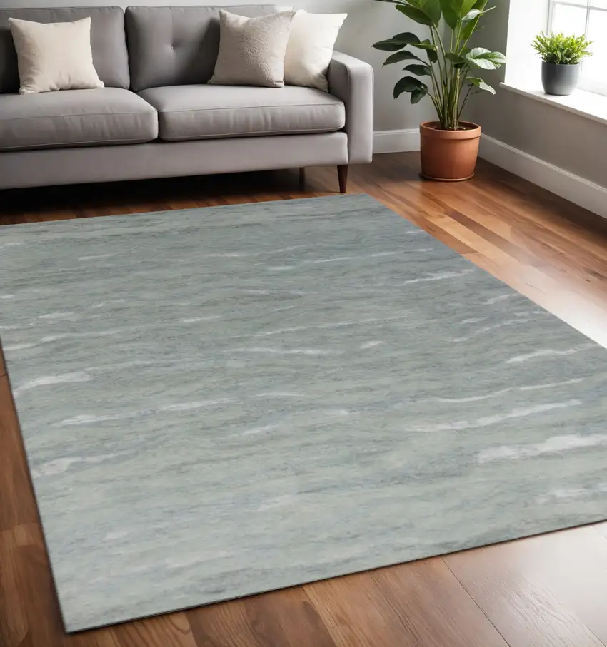 Slate Gray And Ivory Abstract Hand Tufted Area Rug Photo 1