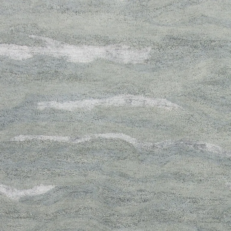 Slate Grey Hand Tufted Abstract Indoor Area Rug Photo 1