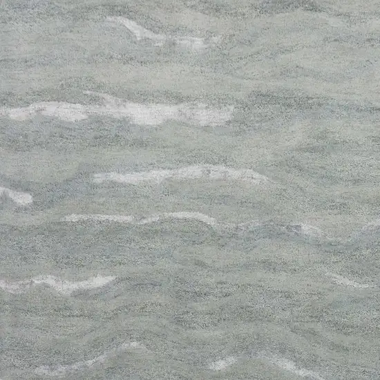 Slate Grey Hand Tufted Abstract Indoor Area Rug Photo 2