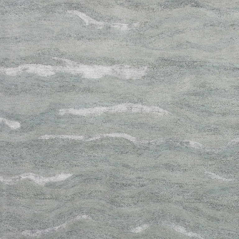 Slate Grey Hand Tufted Abstract Indoor Area Rug Photo 2