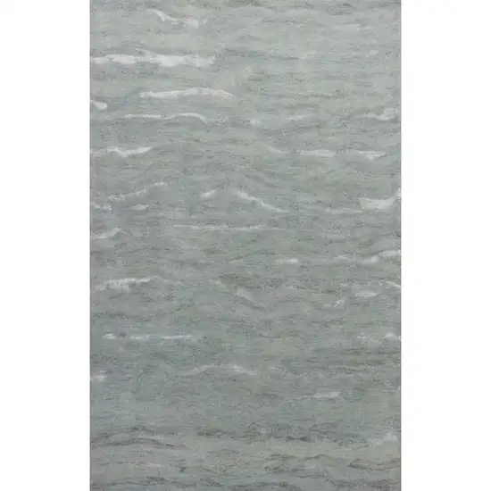 Slate Gray And Ivory Wool Abstract Hand Tufted Area Rug Photo 2