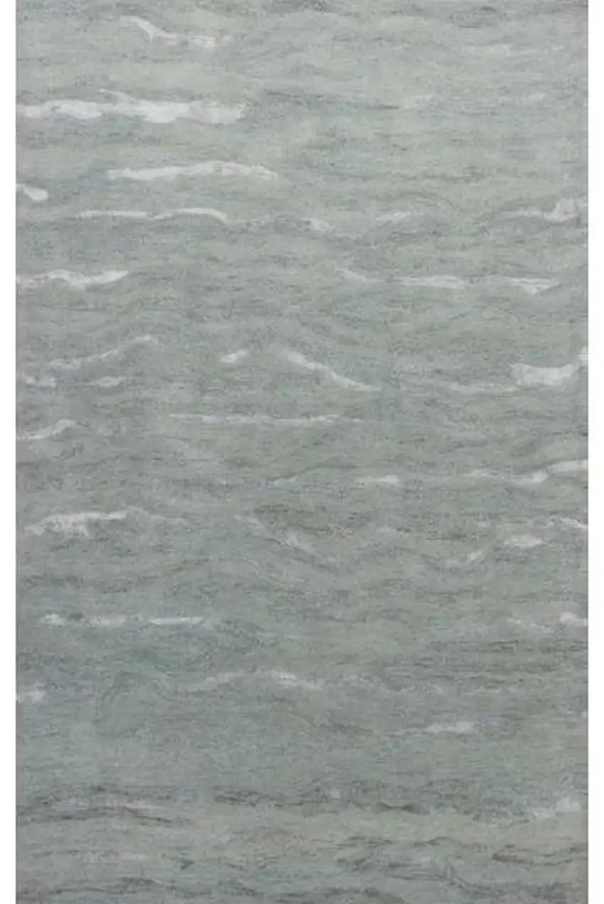 Slate Gray And Ivory Wool Abstract Hand Tufted Area Rug Photo 2