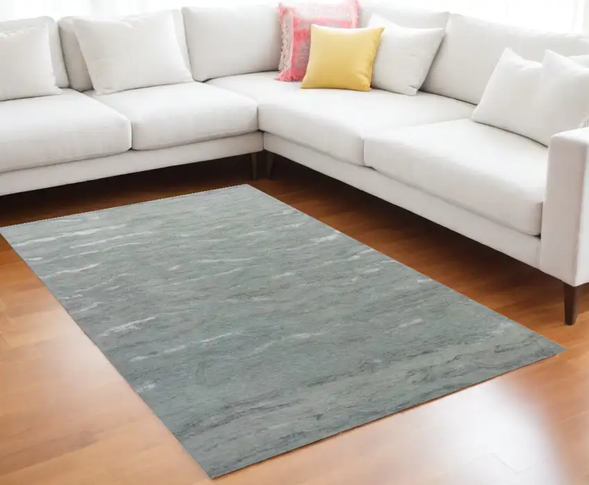 9'X12' Slate Grey Hand Tufted Abstract Indoor Area Rug Photo 1