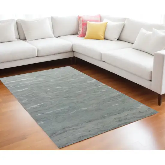 9'X12' Slate Grey Hand Tufted Abstract Indoor Area Rug Photo 1