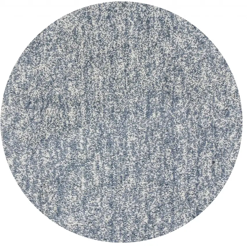 Slate Grey Heather Round Indoor Shag Rug Photo 1