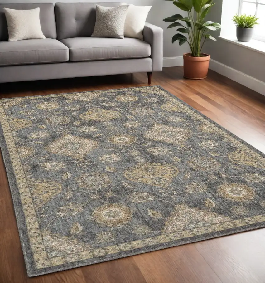 63 X 91 Slate Grey Wool Rug Photo 1