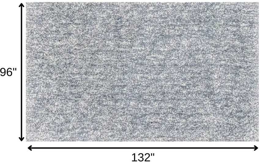 Slate Blue And Ivory Abstract Shag Hand Woven Area Rug Photo 3