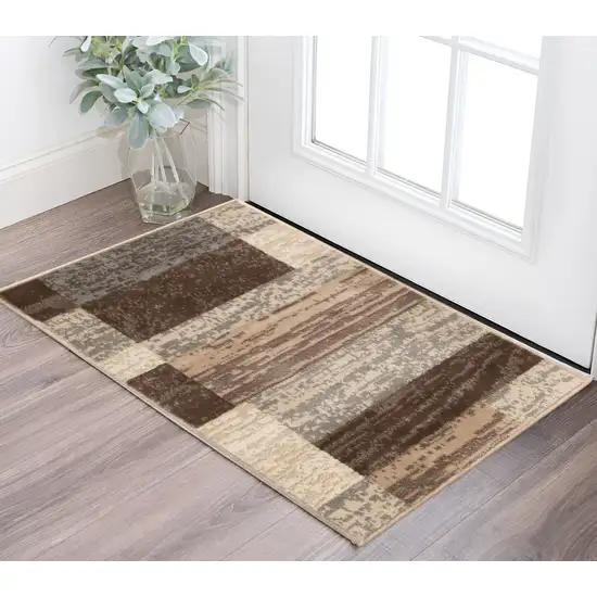 Slate Patchwork Power Loom Stain Resistant Area Rug Photo 1