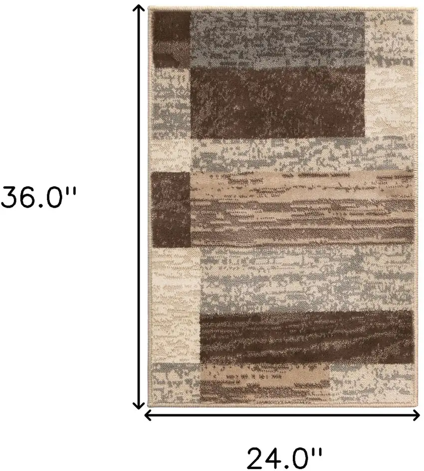Slate Patchwork Power Loom Stain Resistant Area Rug Photo 7