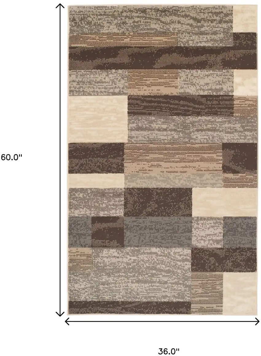 Slate Patchwork Power Loom Stain Resistant Area Rug Photo 8