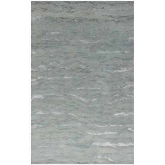 Slate Gray And Ivory Wool Abstract Hand Tufted Area Rug Photo 2