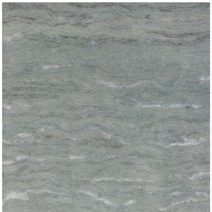 Slate Gray And Ivory Wool Abstract Hand Tufted Area Rug Photo 5