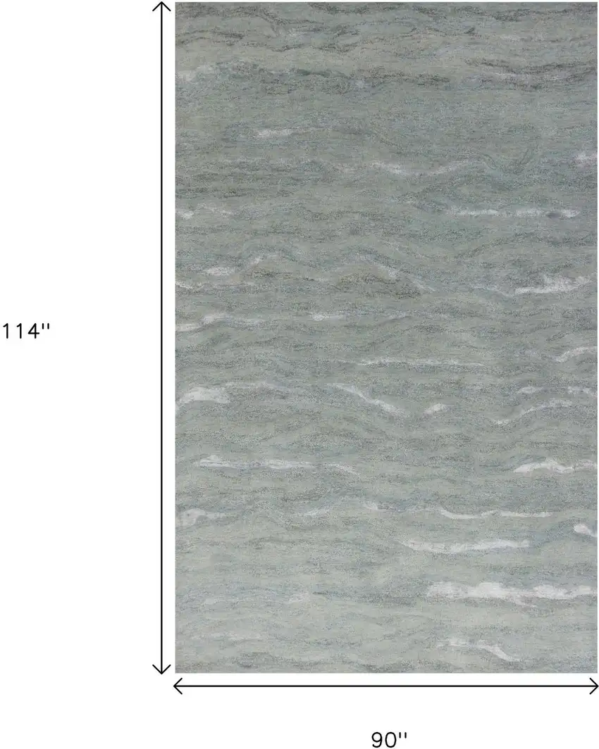 Slate Gray And Ivory Wool Abstract Hand Tufted Area Rug Photo 3