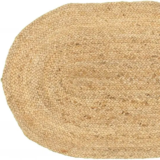 Natural Jute Hand Braided Oval Rug Photo 5