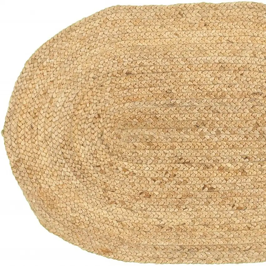 Natural Jute Hand Braided Oval Rug Photo 5