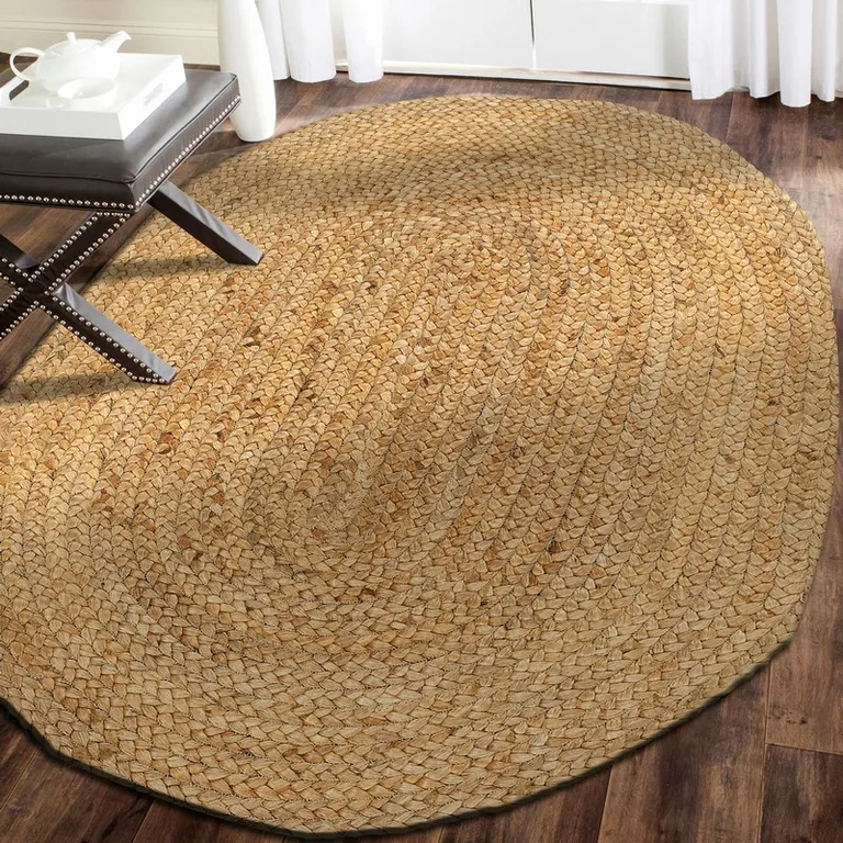 Soft Beige Braided Scatter Rug Photo 4