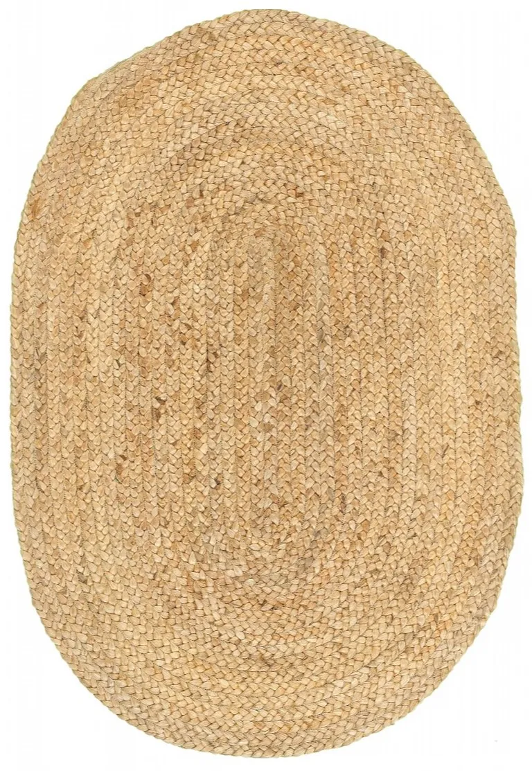 Soft Beige Braided Scatter Rug Photo 3