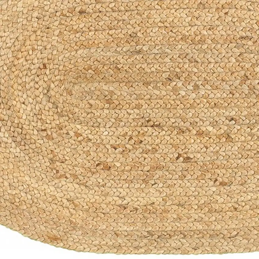 Natural Jute Hand Braided Oval Rug Photo 4