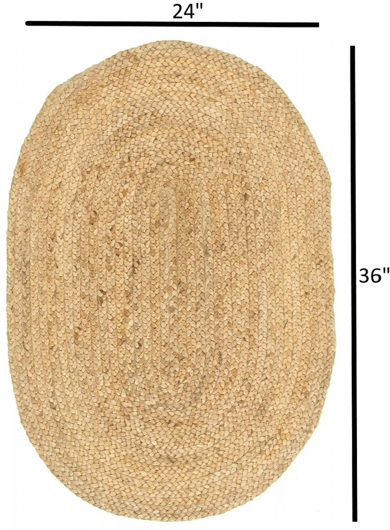Soft Beige Braided Scatter Rug Photo 2