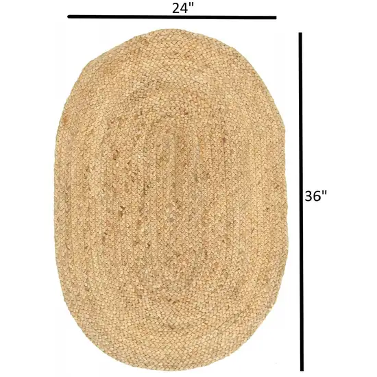 Soft Beige Braided Scatter Rug Photo 2