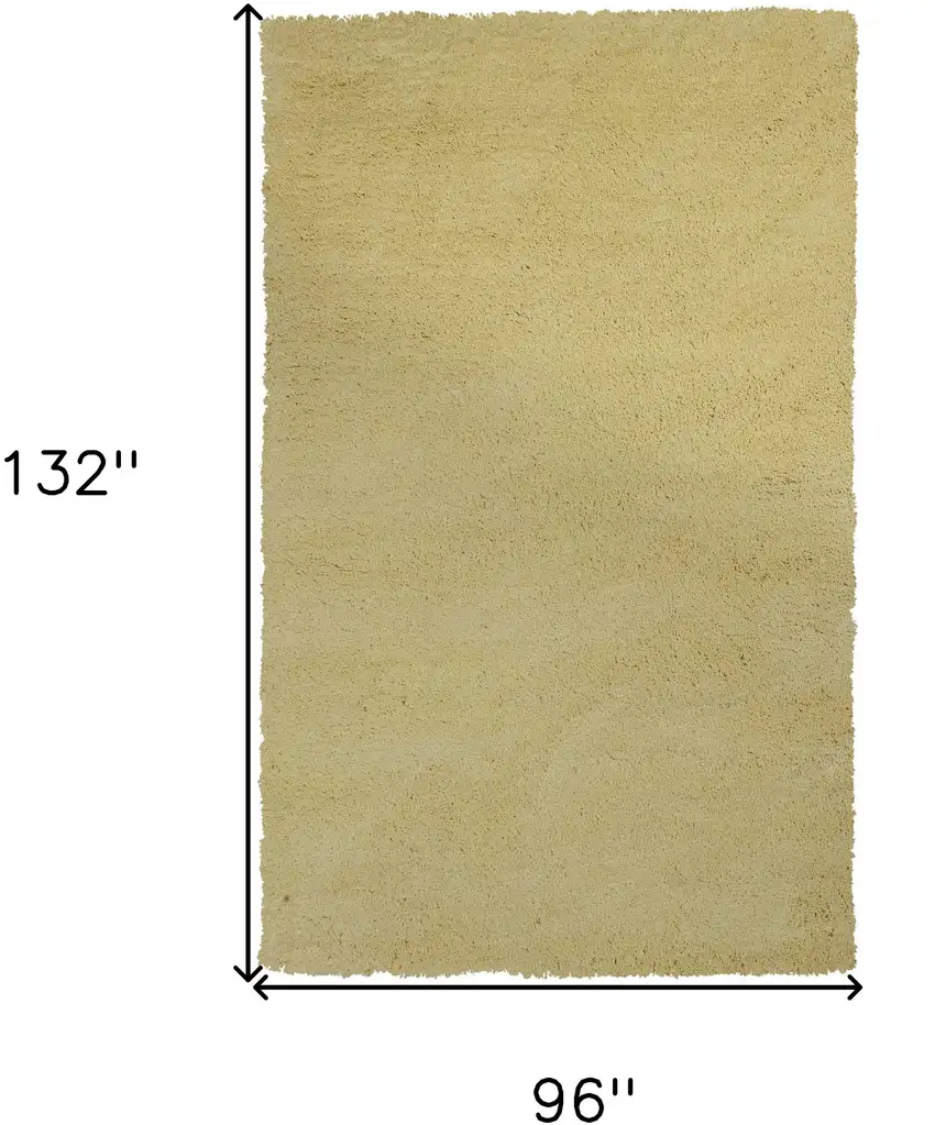 Solid Color Canary Yellow Shag Area Rug Photo 7