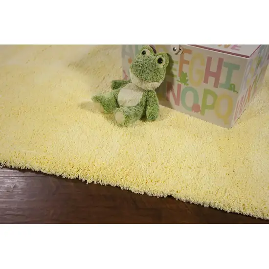 Solid Color Canary Yellow Shag Area Rug Photo 4