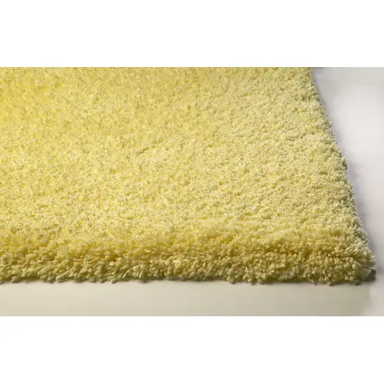 Solid Color Canary Yellow Shag Area Rug Photo 5