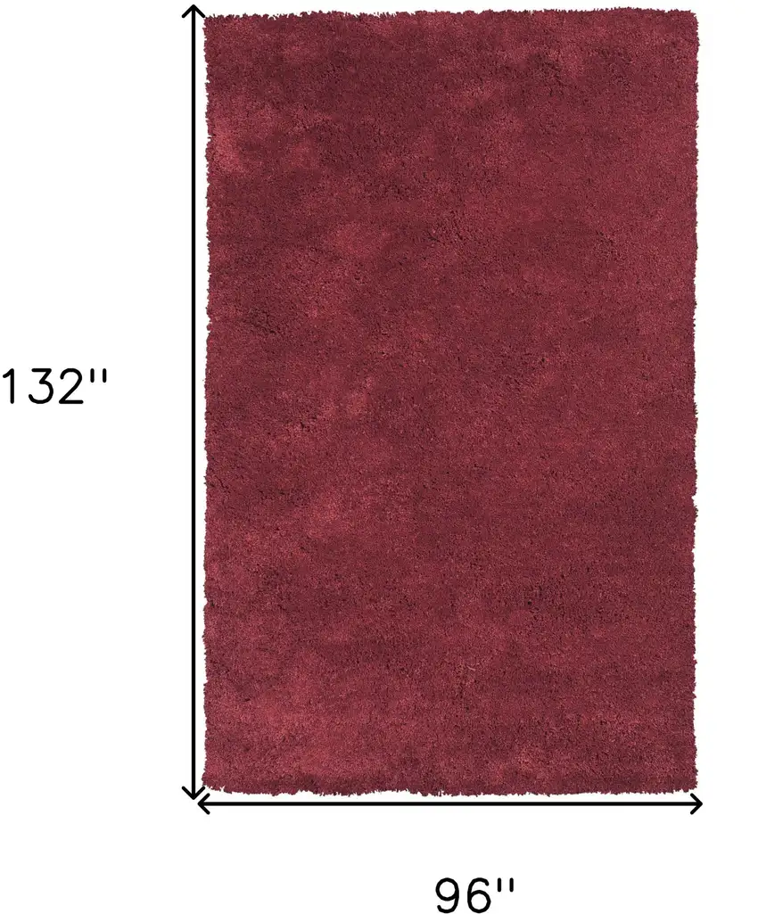 Solid  Red Shag Area Rug Photo 6