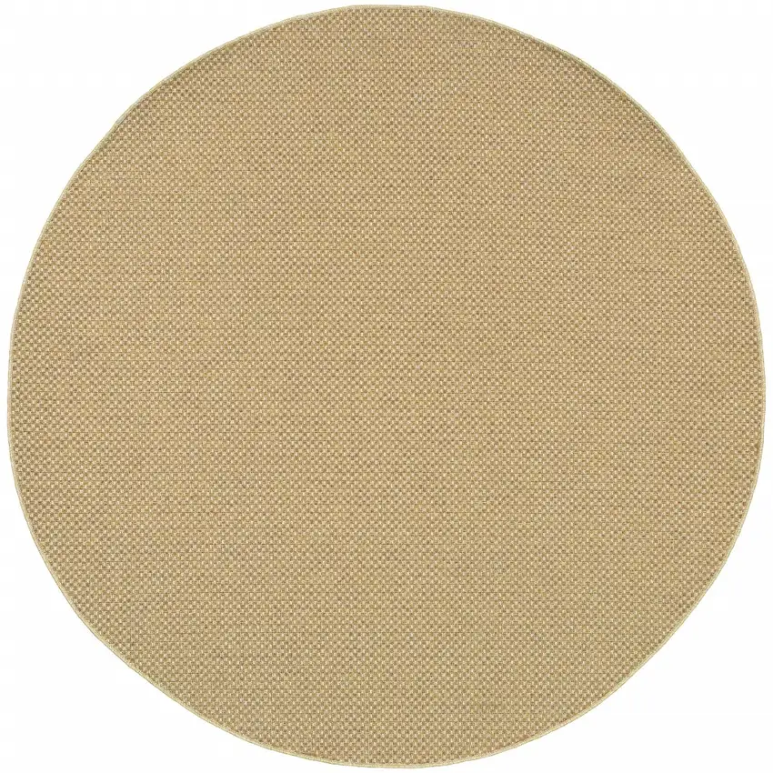 Solid Sand Beige Indoor Outdoor Area Rug Photo 1