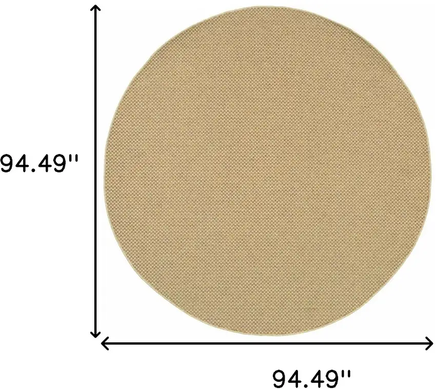 Solid Sand Beige Indoor Outdoor Area Rug Photo 6