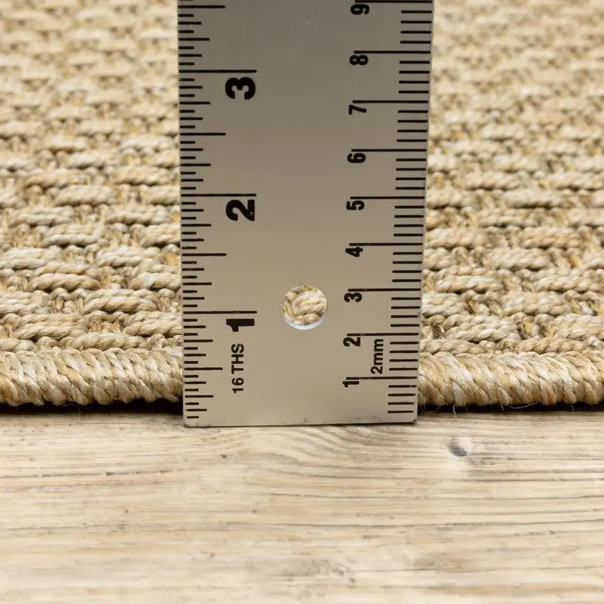 Solid Sand Beige Indoor Outdoor Area Rug Photo 2