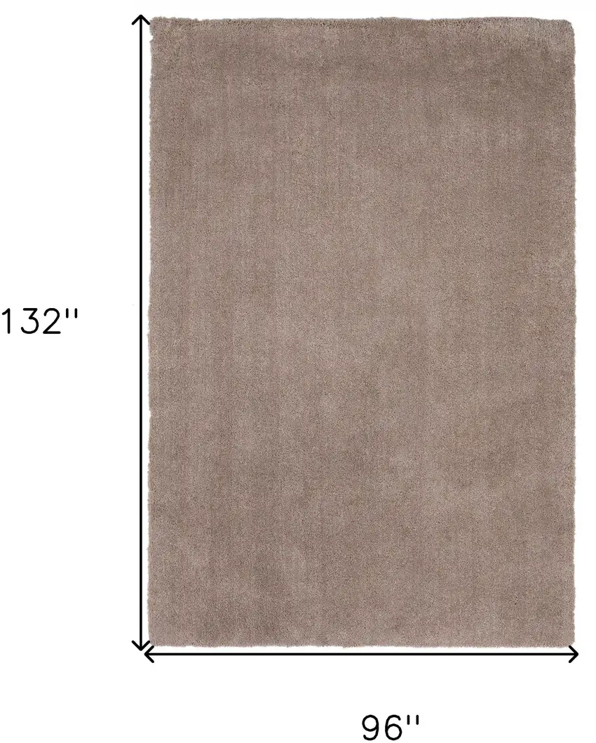 Solid Tan Beige Shag Area Rug Photo 6