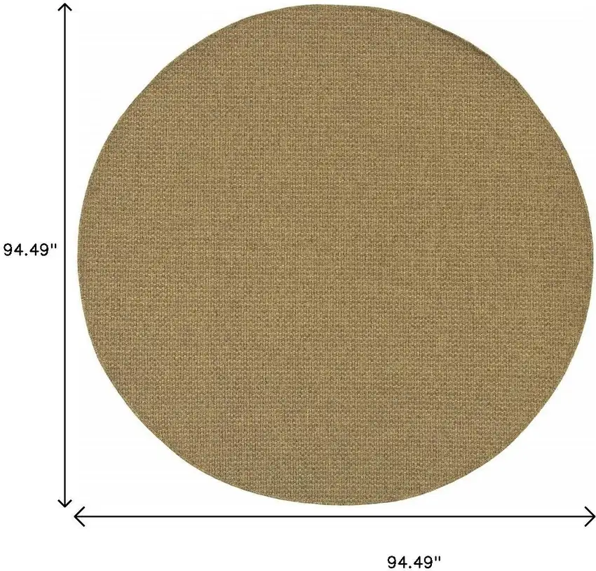 Tan Round Indoor Outdoor Area Rug Photo 6