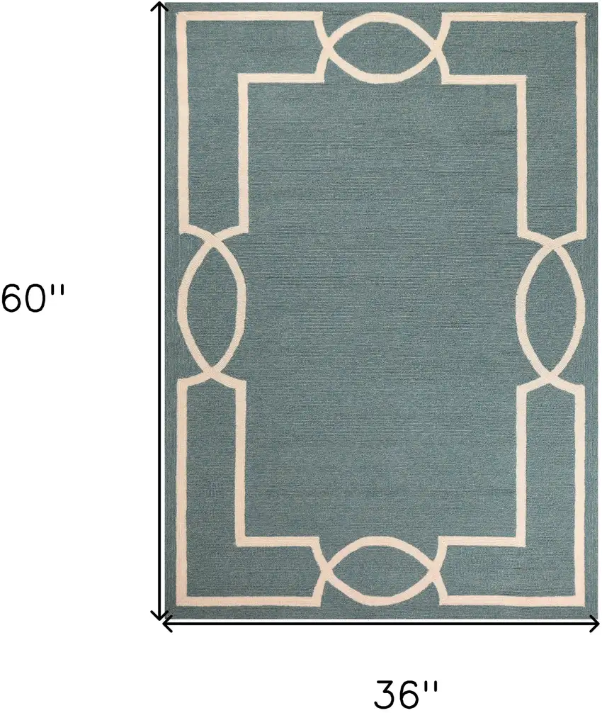 Gray and Ivory Handmade Indoor Outdoor Area Rug Photo 3