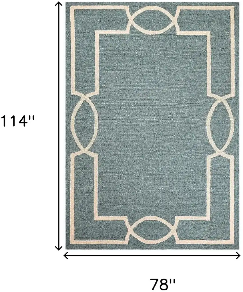 Gray and Ivory Round Handmade Indoor Outdoor Area Rug Photo 3