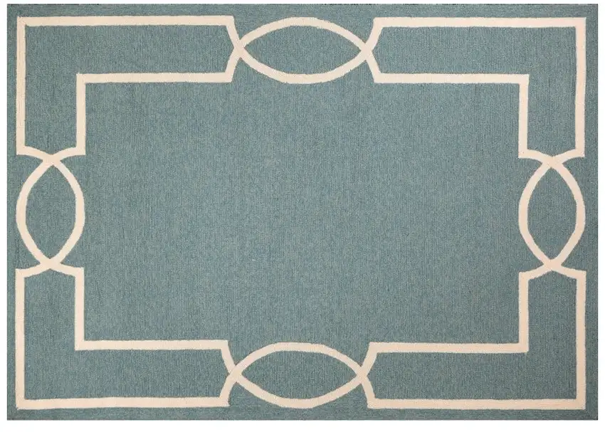 Gray and Ivory Handmade Indoor Outdoor Area Rug Photo 2