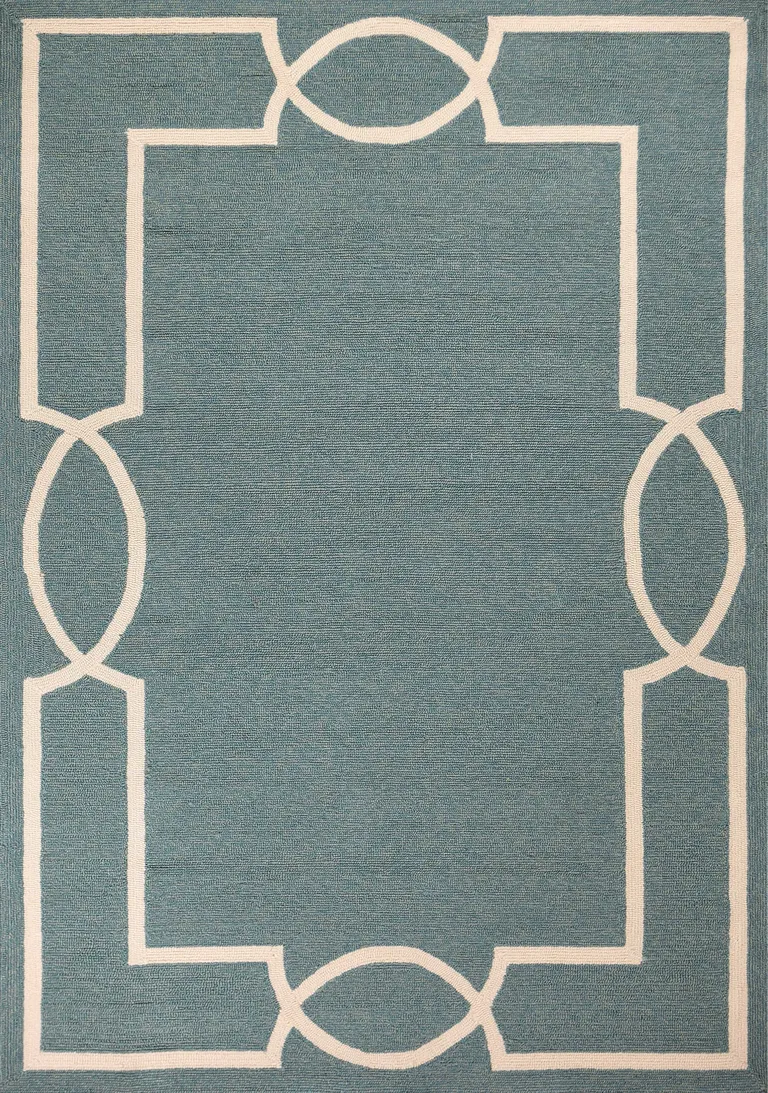 Spa Coastal Bordered Indoor Outdoor Area Rug Photo 4