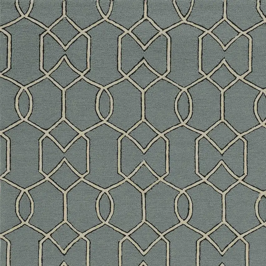 Spa Geometric Trellis UV Treated Indoor Area Rug Photo 3