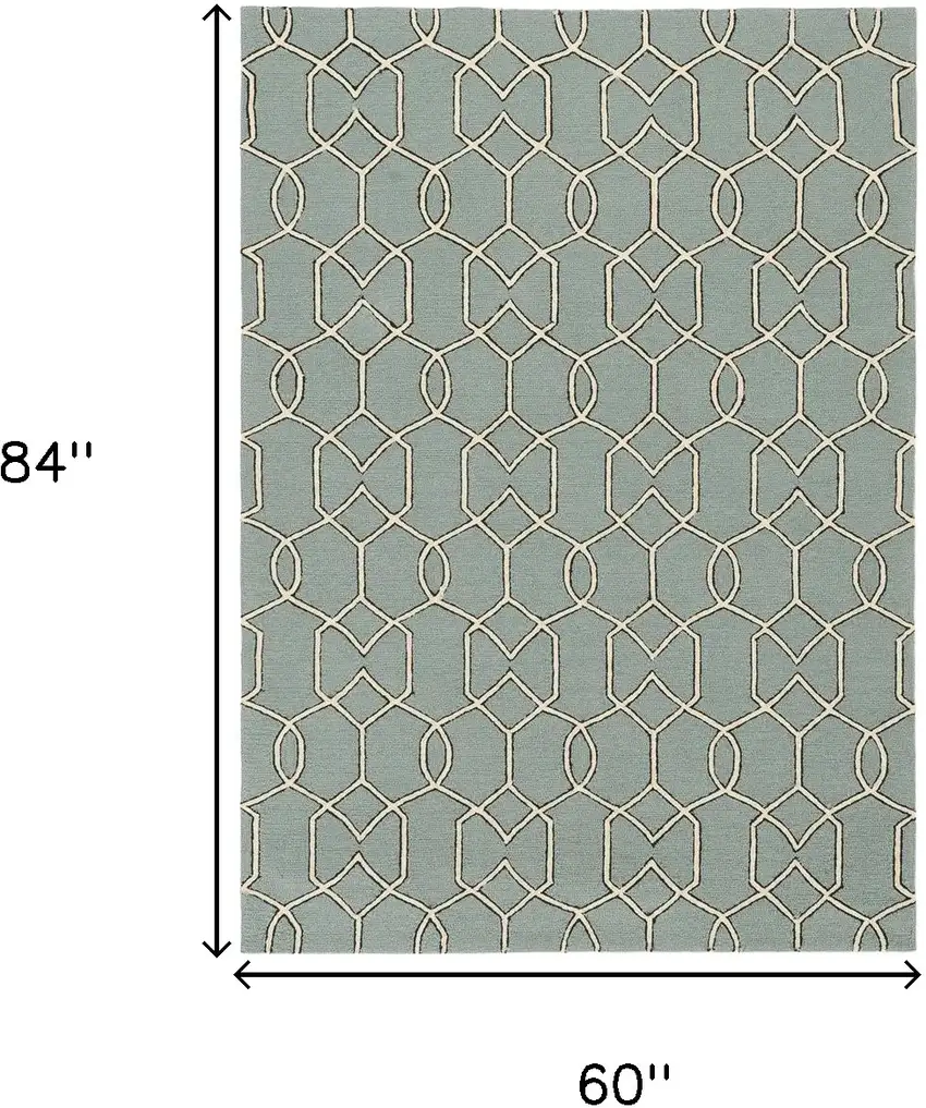 Spa Geometric Trellis Uv Treated Indoor Area Rug Photo 3