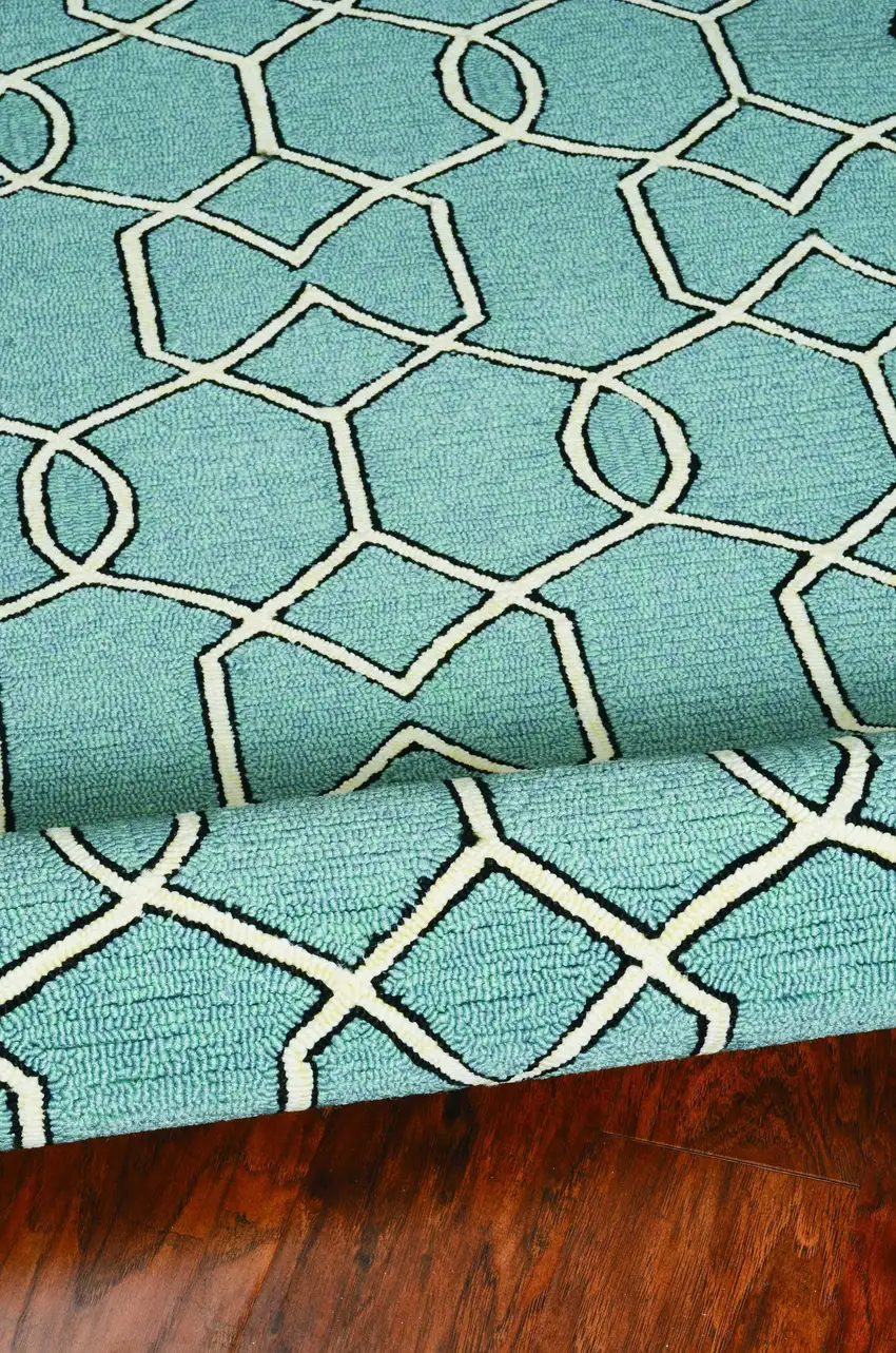 Spa Geometric Trellis UV Treated Indoor Area Rug Photo 4