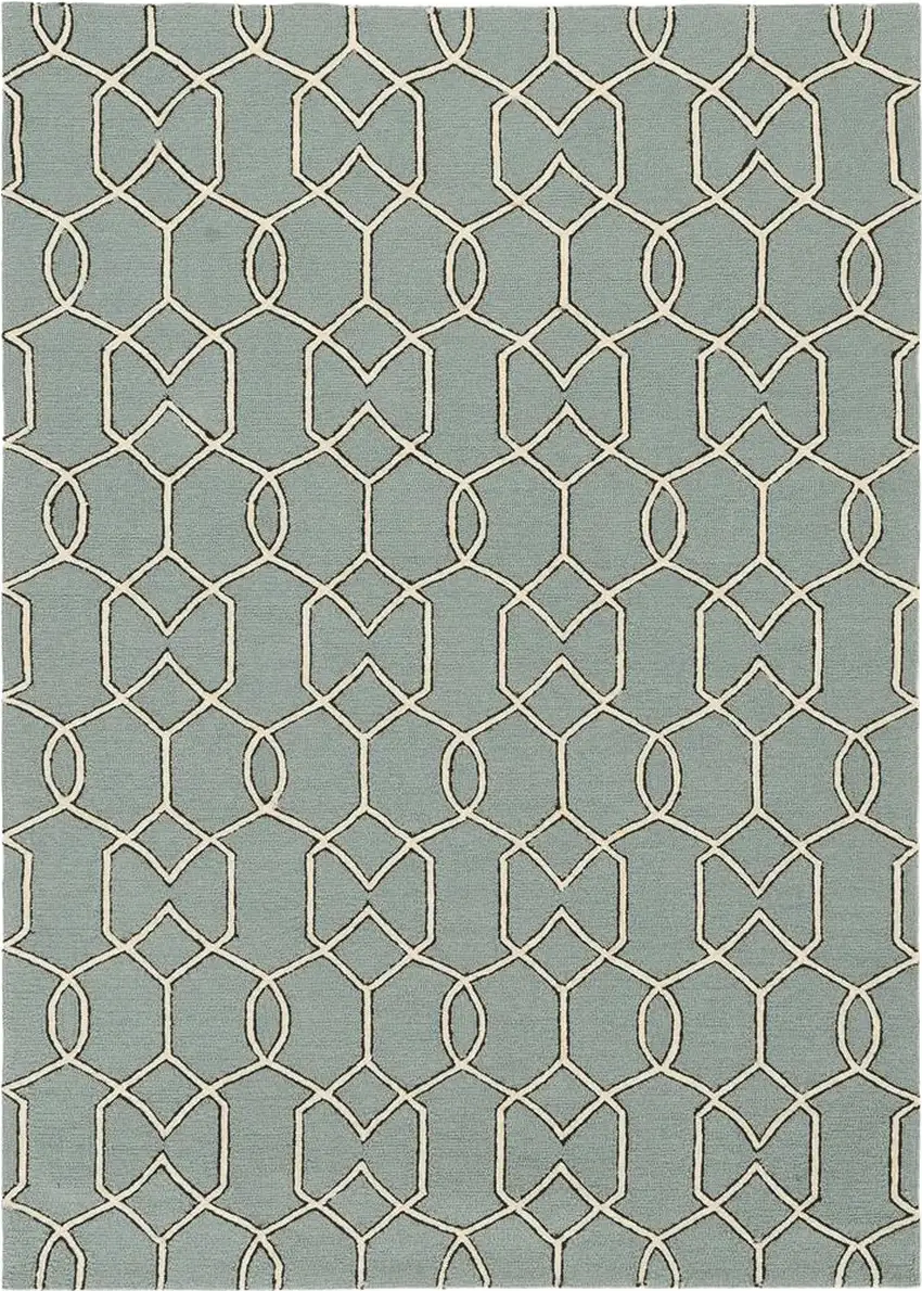 Spa Geometric Trellis Uv Treated Indoor Area Rug Photo 2