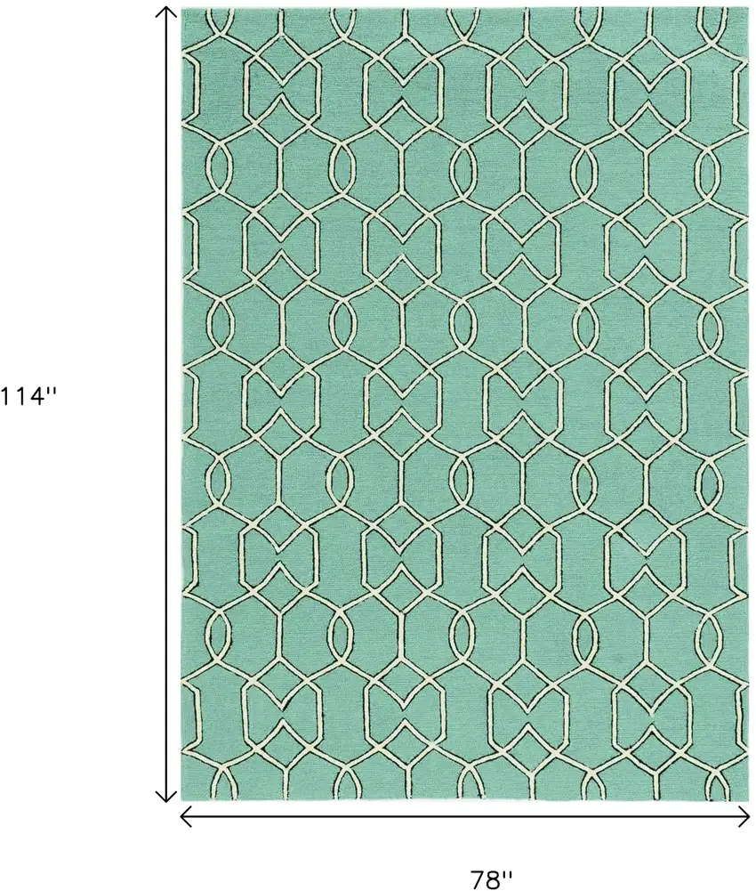 Green Moroccan Indoor Outdoor Area Rug Photo 8